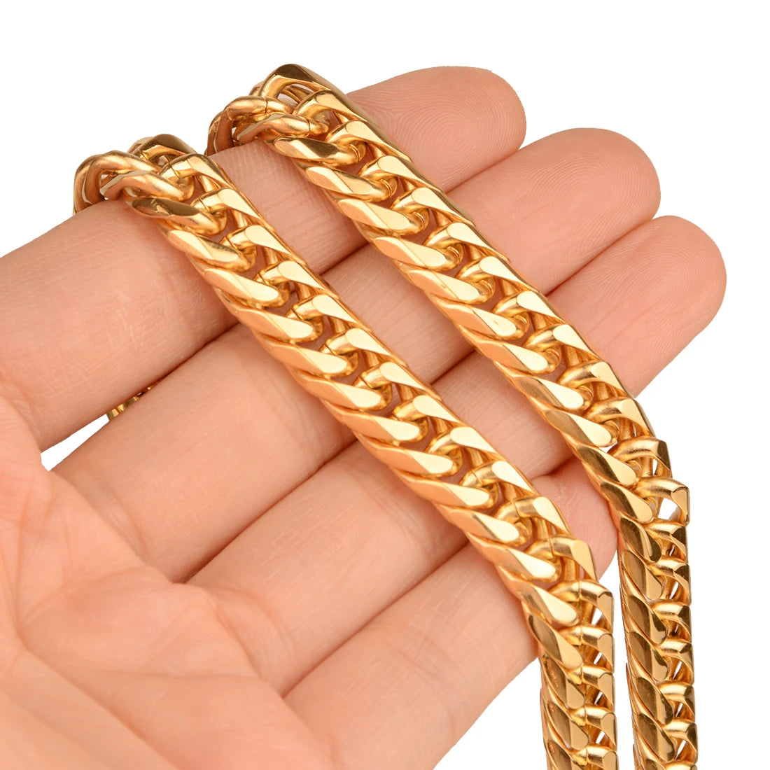 9/11/13/16/19/21mm Heavy Polished Stainless Steel Necklace Men Curb Cuban Link Chain Necklace Or Bracelet Choker Jewelry 7-40"