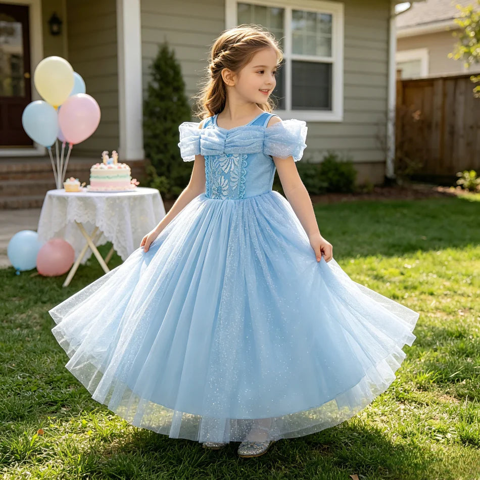 Child Halloween Cinderella Princess Cosplay Costume 2026 Summer Kids Birthday Party Dresses Baby Girls Carnival Dress Up Clothes