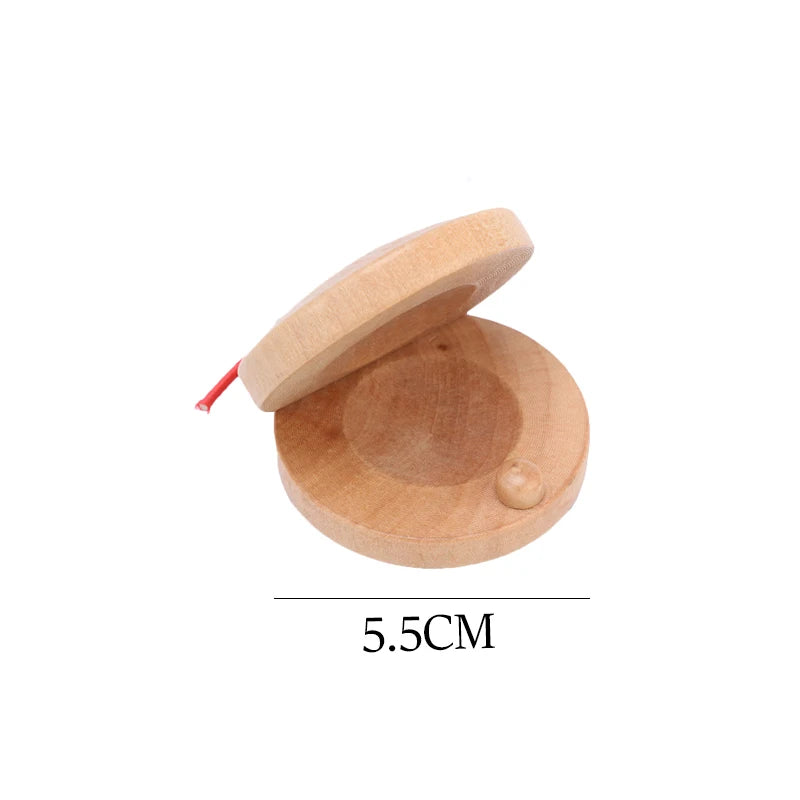 Children Musical Instrument Toys Mini Wooden Baby Stroller Accessories Clapping Board Log Color Bell Sand Hammer Sound TMZ