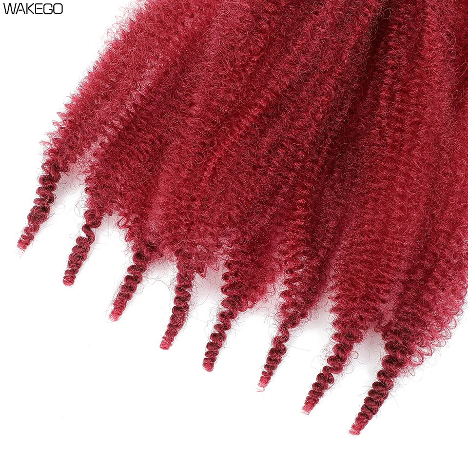 Marley Twist Braiding Hair Ginger Burgundy Ombre Brown Black Springy Afro Twist Hair PreFluffed Spring Twist Kinky Braiding Hair