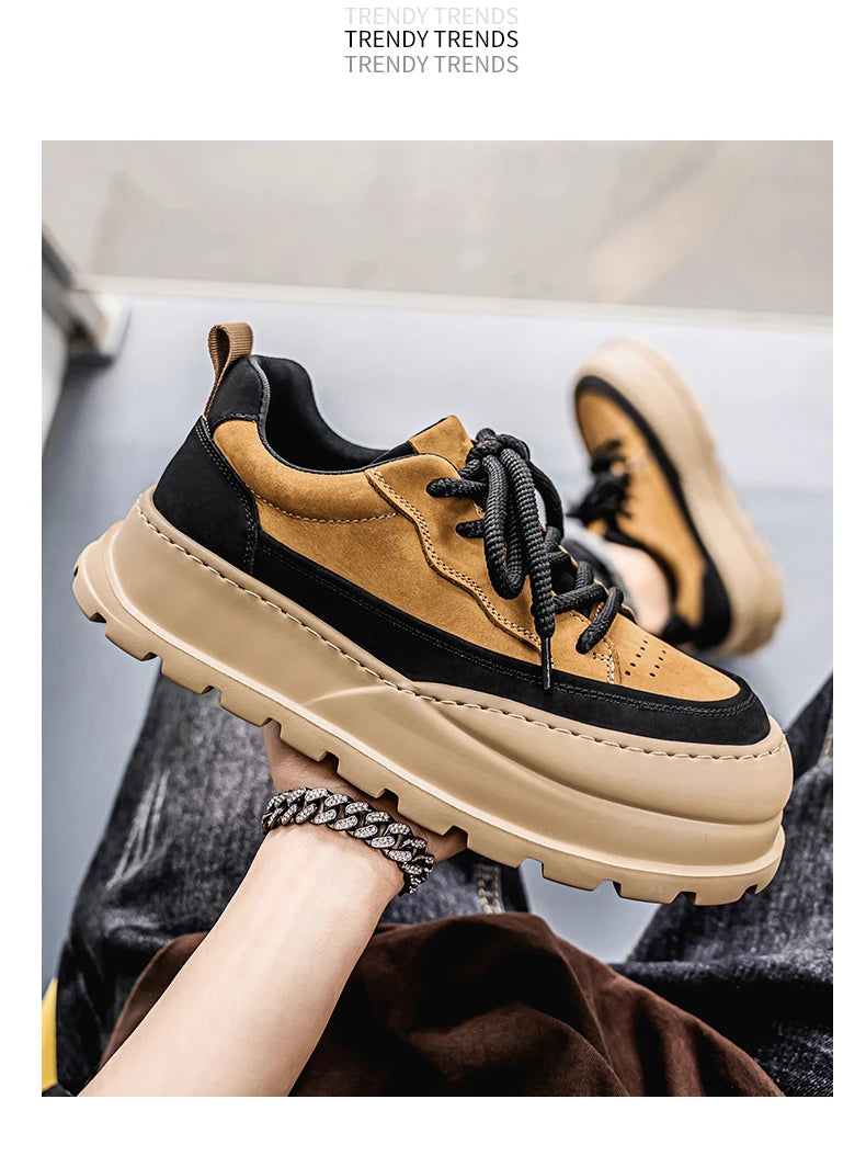 Loafers Casual Sneaker Thick Bottom Men's Sneakers Fashion Sports and Leisure Wear-resistant Shoes for Men Soft and Comfortable