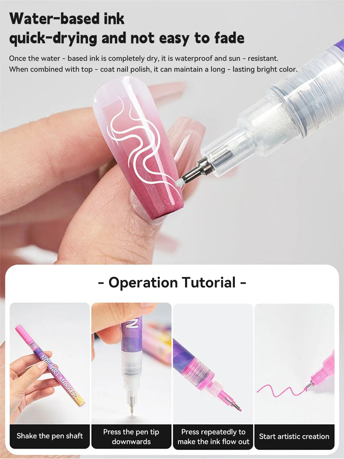12 color nail pen for gel nail christmas gift set, 3D nail polish pen, quick dry stipple DIY nail art tools