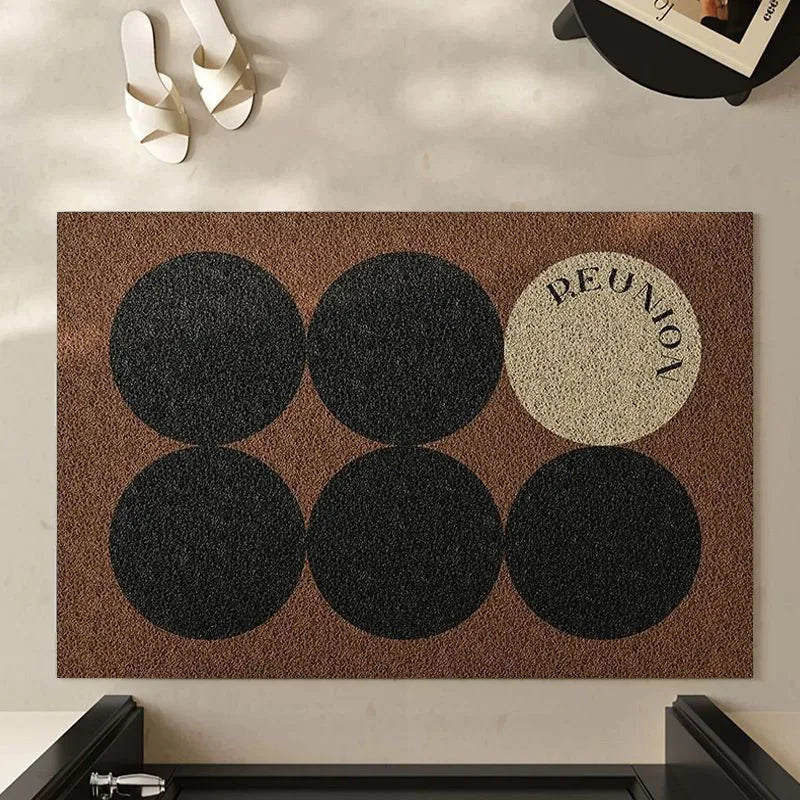 Wave Point Non-slip PVC Retro Entrance Doormat Floor Mats Silk Loop for Entryway Porch Hallway Home Decor Dust Removal Carpet