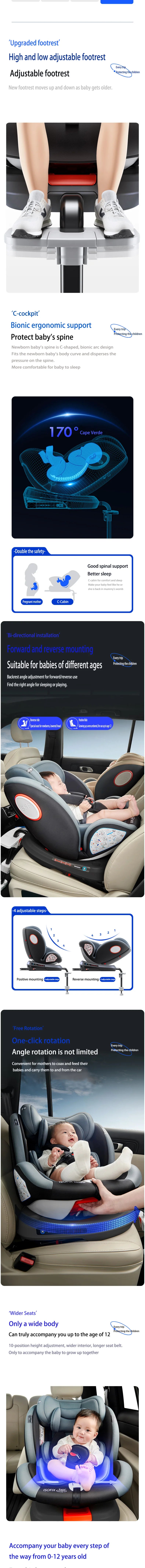 Baby Car Seat ECE R129 ISOFIX 360° Rotation Newborn