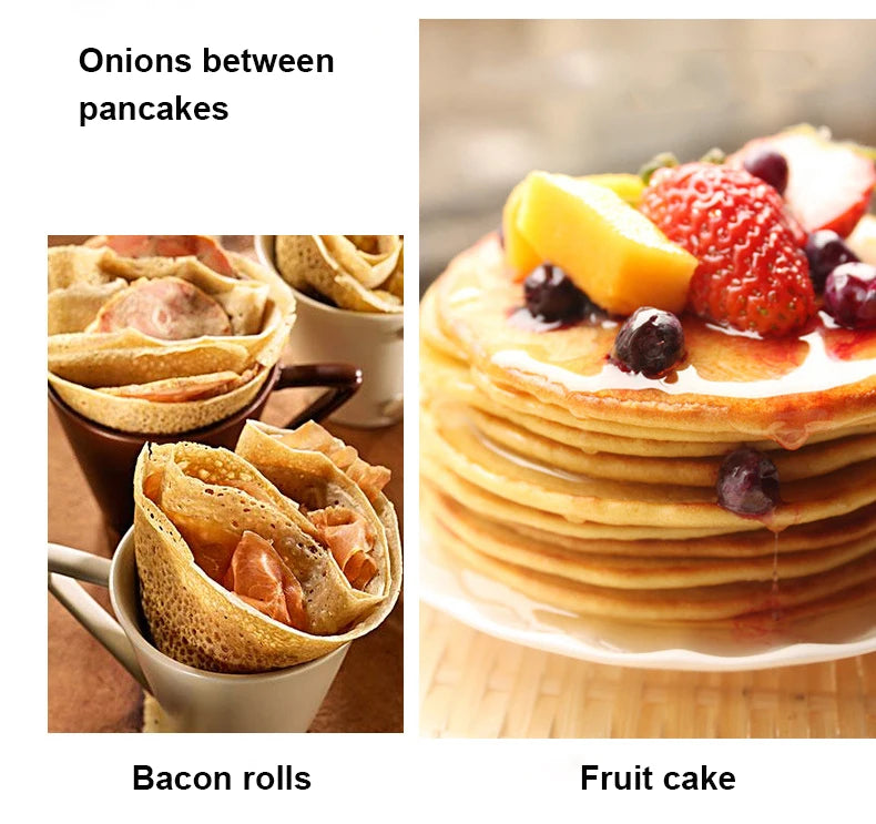 110V/220V Electric Crepe Maker Pie Baking Pan Non-stick Pancake Cooking Machine Chinese Spring Roll Pizza Griddle Cooker EU US
