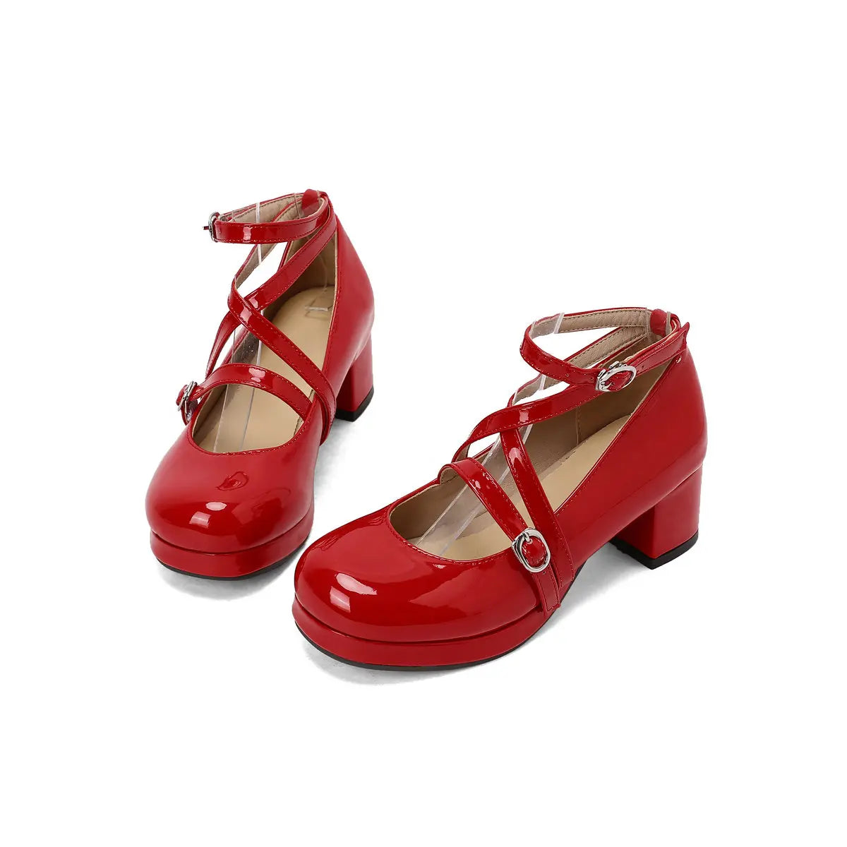 Japanese Lolita Party Shoes High Heels Ankle Strap Cross Dress Pumps Cosplay Costume Plus Size 31-50 Big Feet Wear Dropshipping