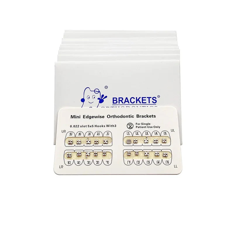 10 Packs Dental Orthodontics Brackets Metal Teeth Bracket Braces Edgewise Without Hook/3 Hook