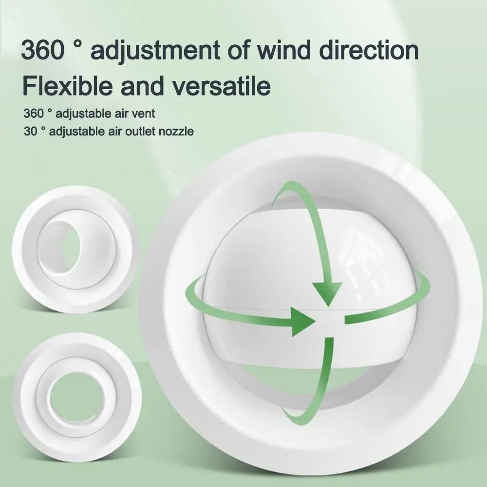 ABS Air Conditioning Exhaust Vents Adjustable Round Ventilation Nozzles 75/100/150/200mm Circular Jet Vents