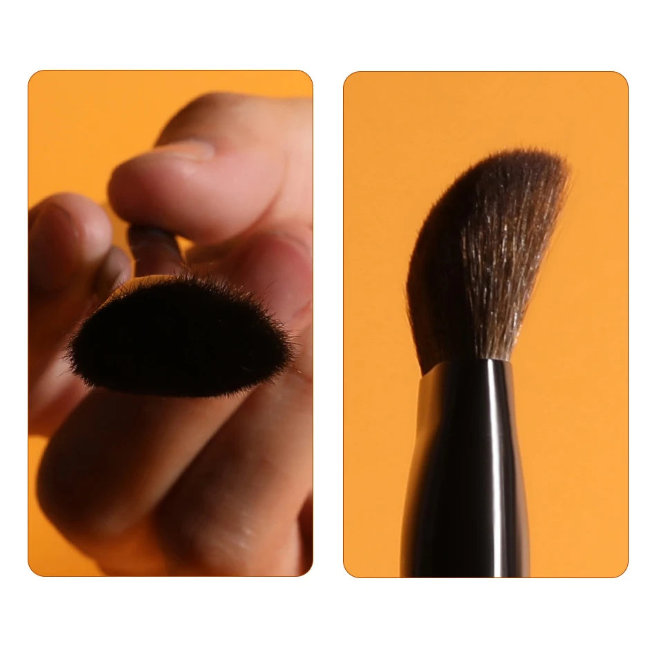 DS09(HS) Professional Handmade Make Up Brush 3D Triangle Blush Brush Pine Squirrel Goat Hair Raw Lacquer Handle Makeup Brushes