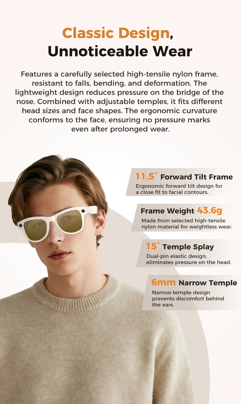 2026New 8MP 4K HD Camera AI Glasses Men 3600mAh Power Bank 32G Memory 160+ Translation Glasses Waterproof Smart Sunglasses Women