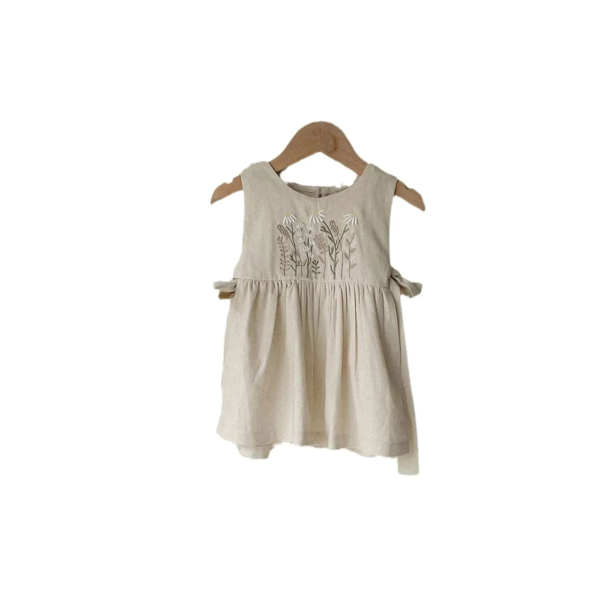 7618-1 Girl Baby Dress  Autumn New Flowers Embroidered Girl's Dress Butterfly Strap Apron Sleeveless Suspender Dress