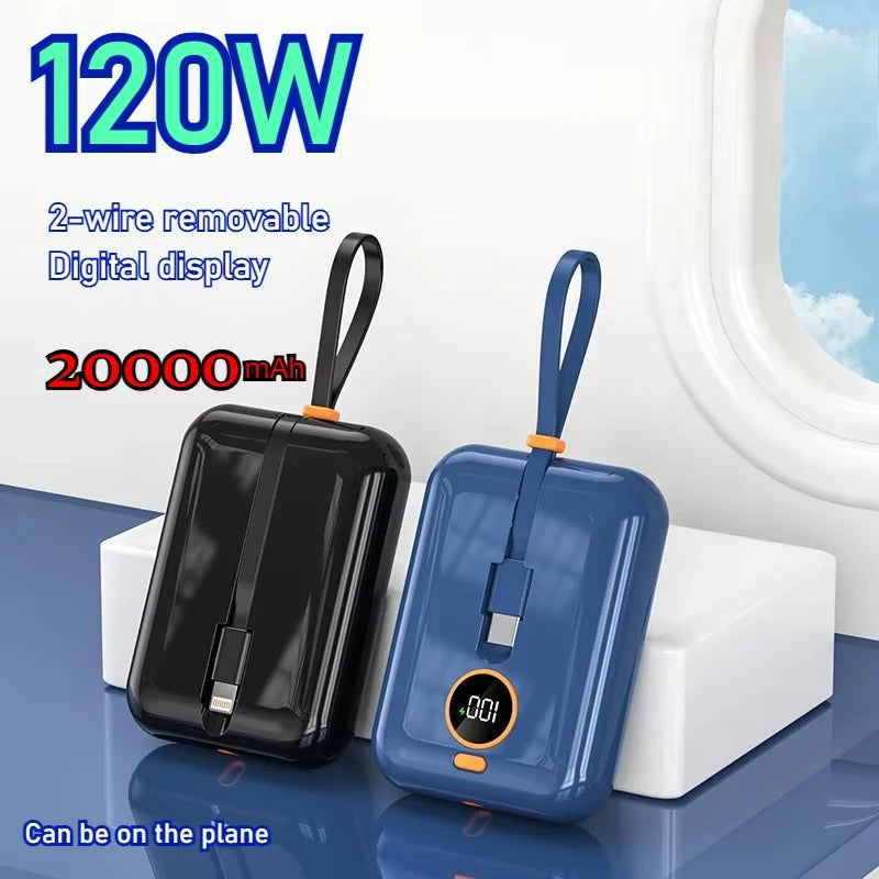 50000mAh Power Bank 120W Super Fast Charging 100% Sufficient Capacity Portable Battery Charger Digital Display For iPhone Xiaomi