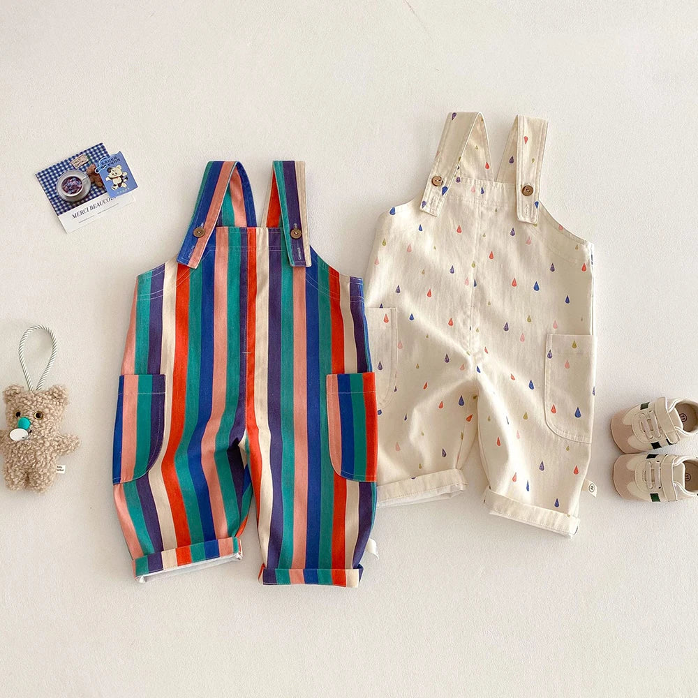 2025 New Season Colorful Striped Infant Kids' Suspender Pants Kids Overalls for Boys and Girls Bib Overalls 0 - 5 Years Old