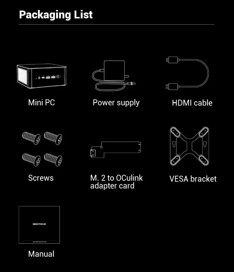 MINISFORUM UM890 UM880 Pro AMD Ryzen 9 8945HS R7 8845HS Mini PC Gaming 2*USB4.0 2*DDR5 2*PCIE4.0 Window11 Desktop Computer WiFi6