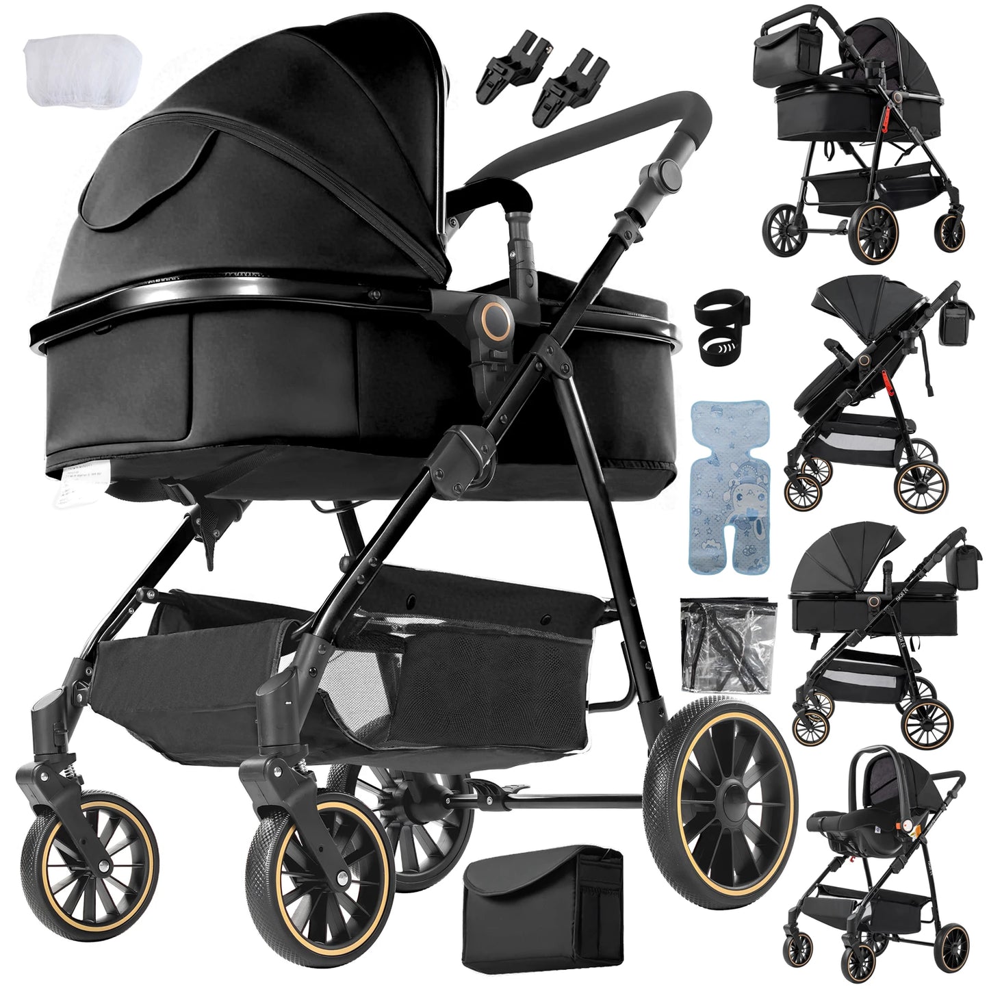3-in-1 Baby Stroller Convertible Car Seat Carrier Newborn