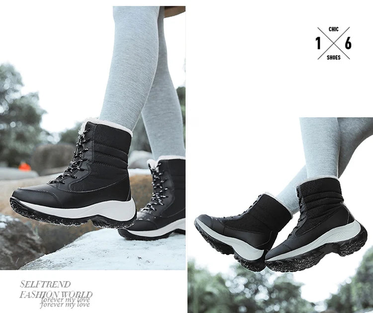 Snow Women's Boots Lightweight Woman Shoes Platform Shoes Women Plush Mid High Boots New Botas Mujer Winter Ladies Boots