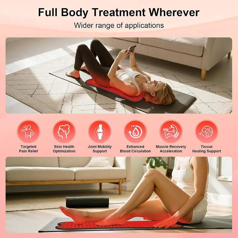 Red Infrared Light Therapy Pad LED Beauty Devices 210pcs LED Bead Red Light Belt for Face and Body Back Knee Hands Feet Relief
