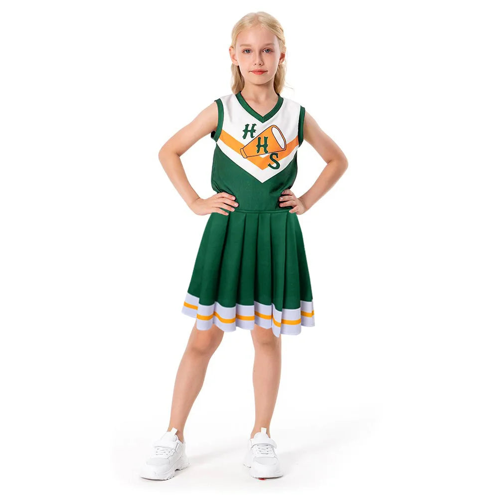 Stranger Uniform Sleeveless Costume Halloween Chrissy Cunningham Cheerleader Cosplay Hawkins High School Costume Dress
