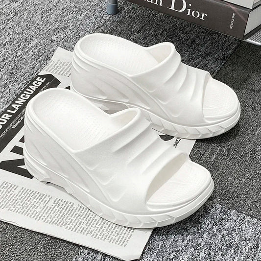Outdoor Ladies Sandals Women Platform Flip Flops Slippers Height Increasing 8cm Summer Fashion Open Toe White Zapatos Mujer