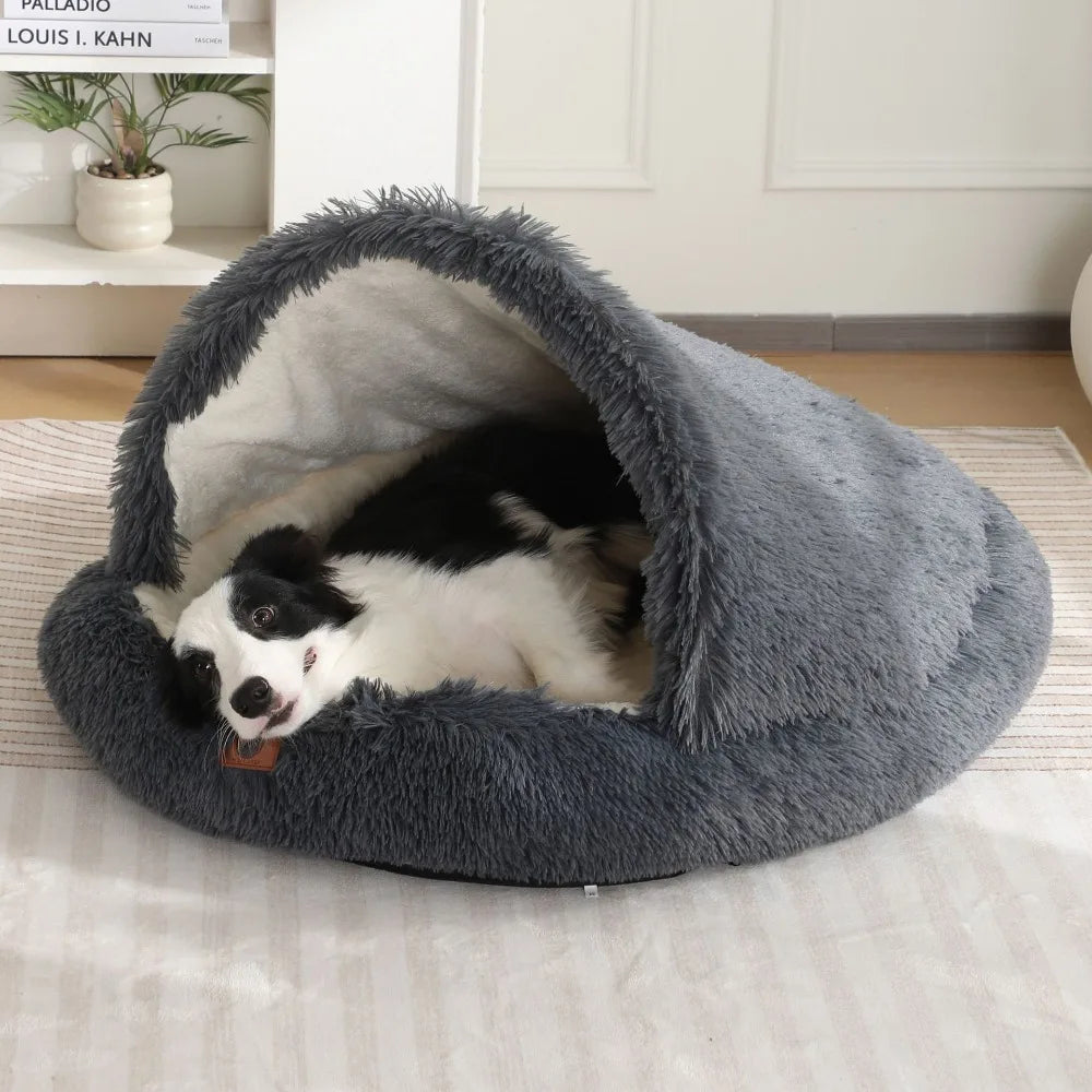 Winter Warm Shaped Enclosed Pet Bed for Cats and Dogs Surrounded Cat Nest Dog Bed