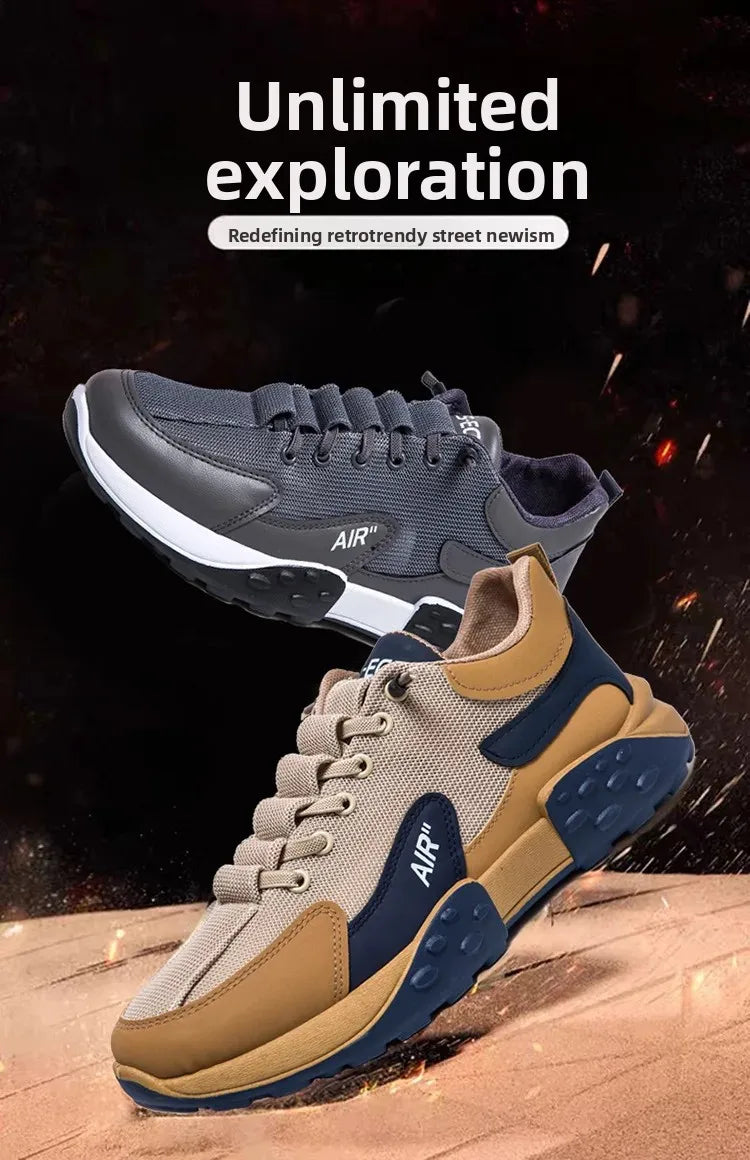 Men's Spring New Sport Shoes Casual Classic Trendy Thick Bottom Leisure Shoes Breathable Microfiber Upgraded Spring Autumn