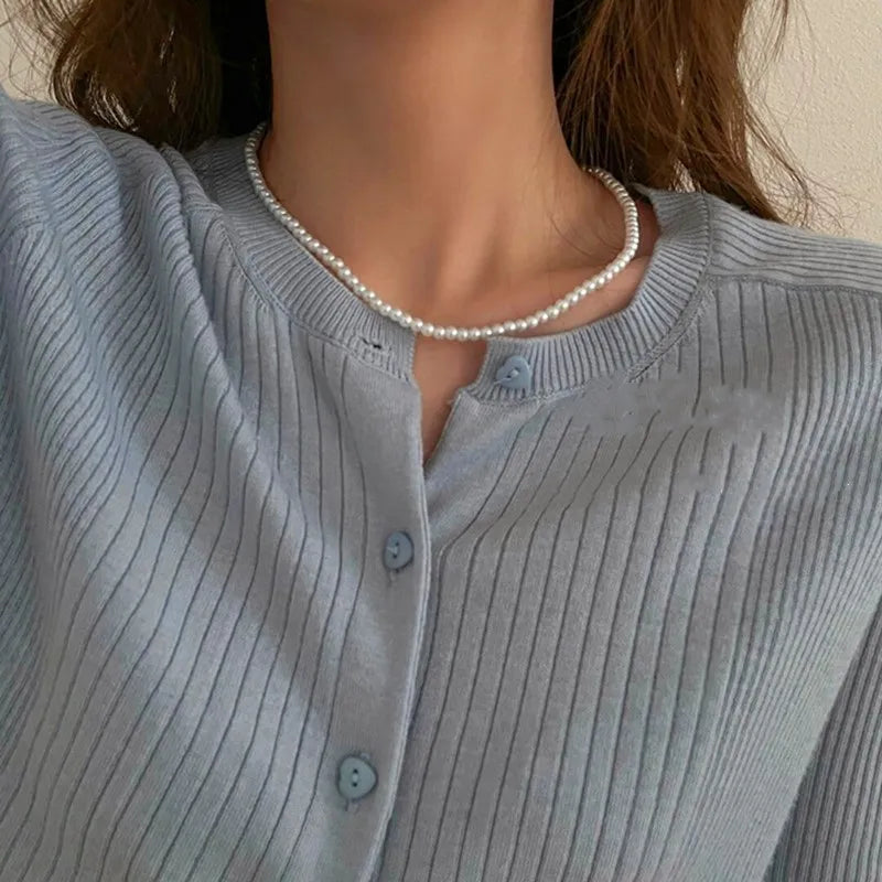 Elegant Big White Imitation Pearl Beads Choker Clavicle Chain Necklace For Women Wedding Jewelry Collar New Wholesale Dropshippi