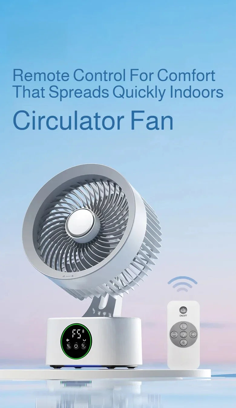 New Portable Wall-Mounted Fan With Remote Charging Usb Electric Folding Fan Nightlight Air Cooler Home Shake Cooler Household