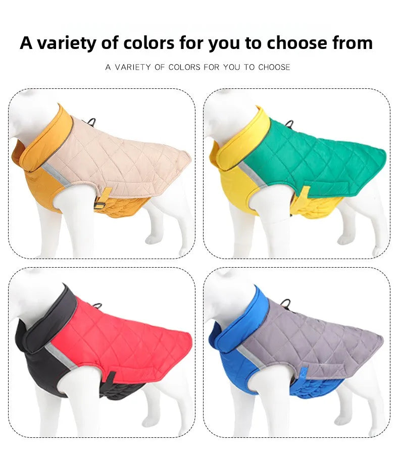 New Winter Pet Dog Clothes Thickened Fighting Dog Clothes Reflective Dog Cotton Clothes Pet Clothes
