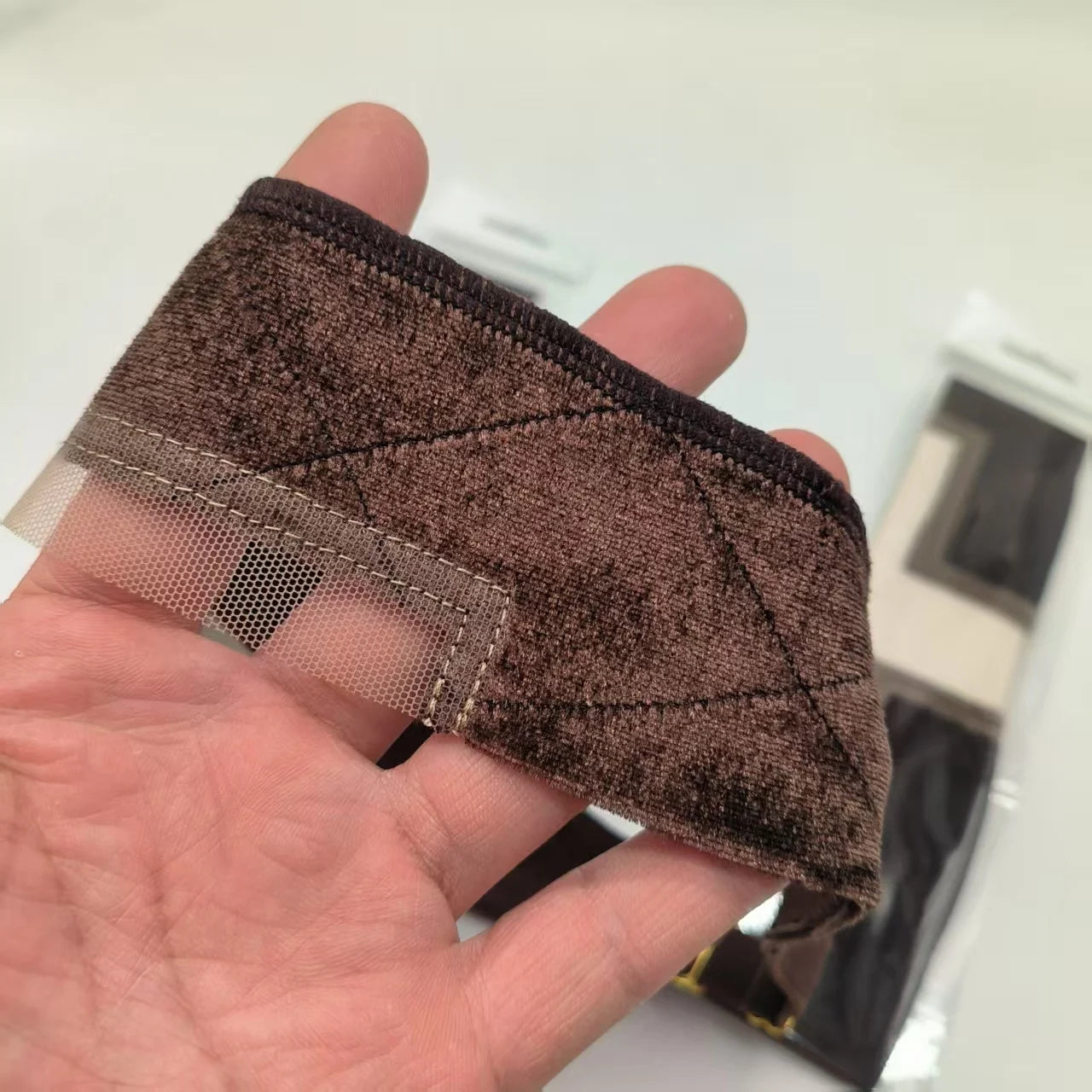 Thin velvet elastic bands with lace for wearing under wigs