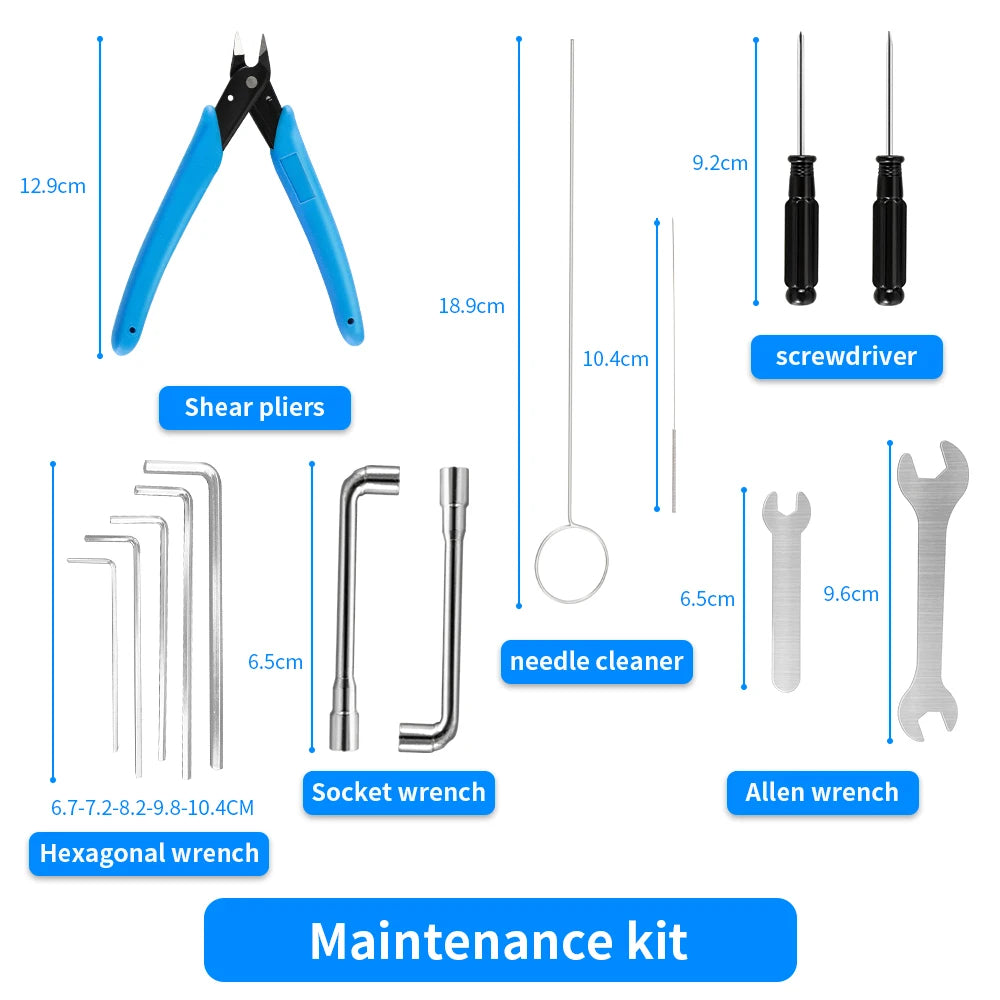 Creality 12PCS 3D Printer Tool Kit 3D Print Removal Steel Pliers Cross Screwdriver Socket Wrench DIY Tools Kit
