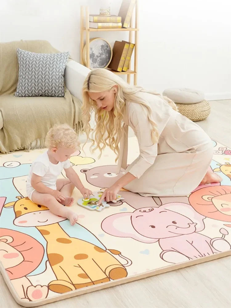 Thicken 1cm/0.5cm Baby Crawling Play Mats 200*180cm Folding Mat Carpet Play Mat for Children's Safety Rug Toys Gift Have Creases