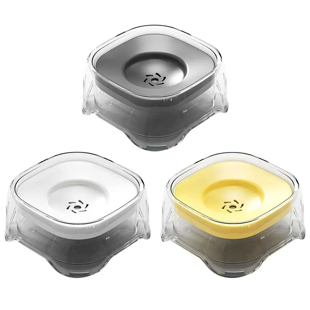 2L Anti-Spill Cat Dog Bowl Water Drinker Feeder Transparent Floating Pet Dogs Water Dispenser Keep Water Clean & Pets' Chin Dry