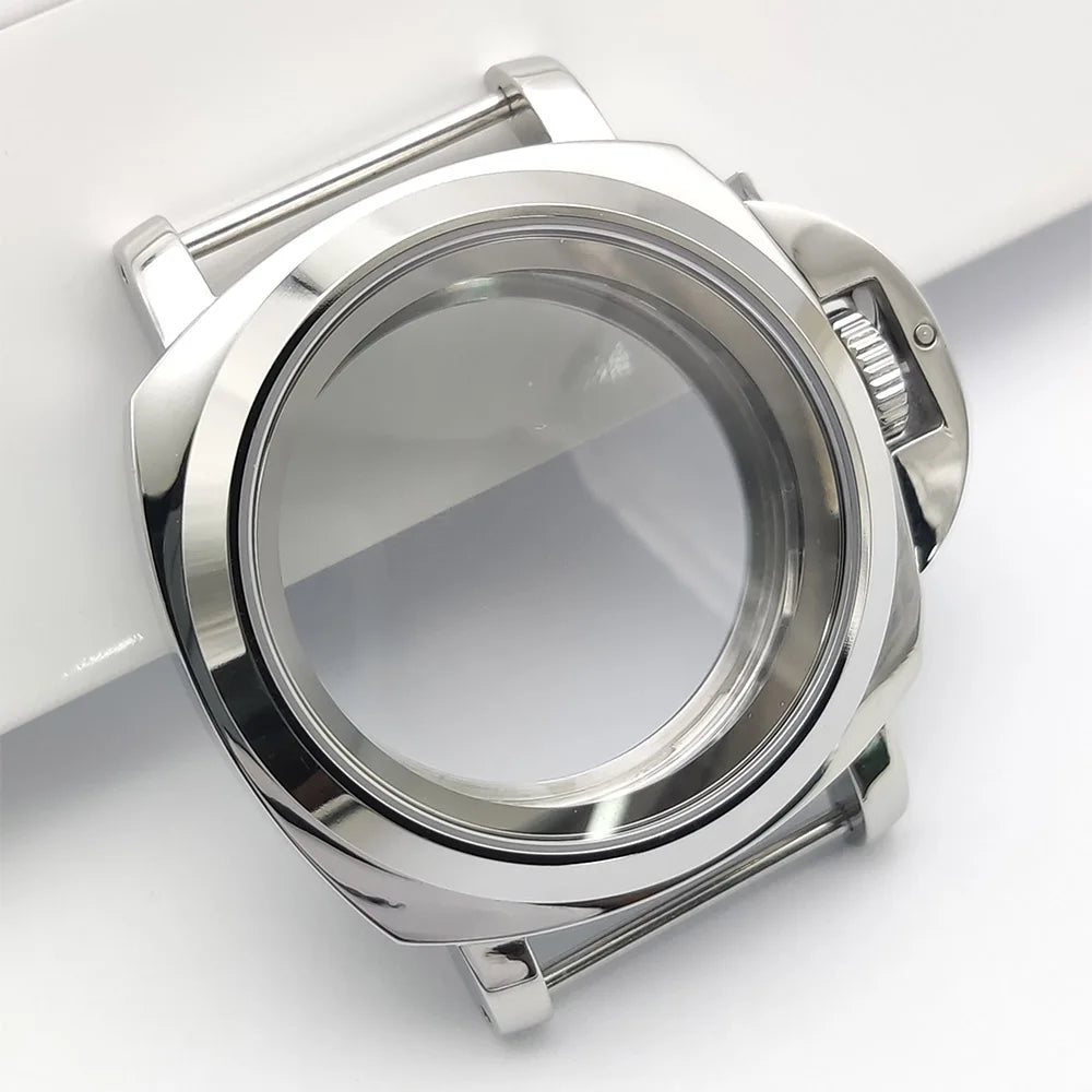 40mm No logo Safety Lock Watch Case Crown Protecting Device With Lever For Seiko Panerai Luminor NH35 Automatic Movement ModPart