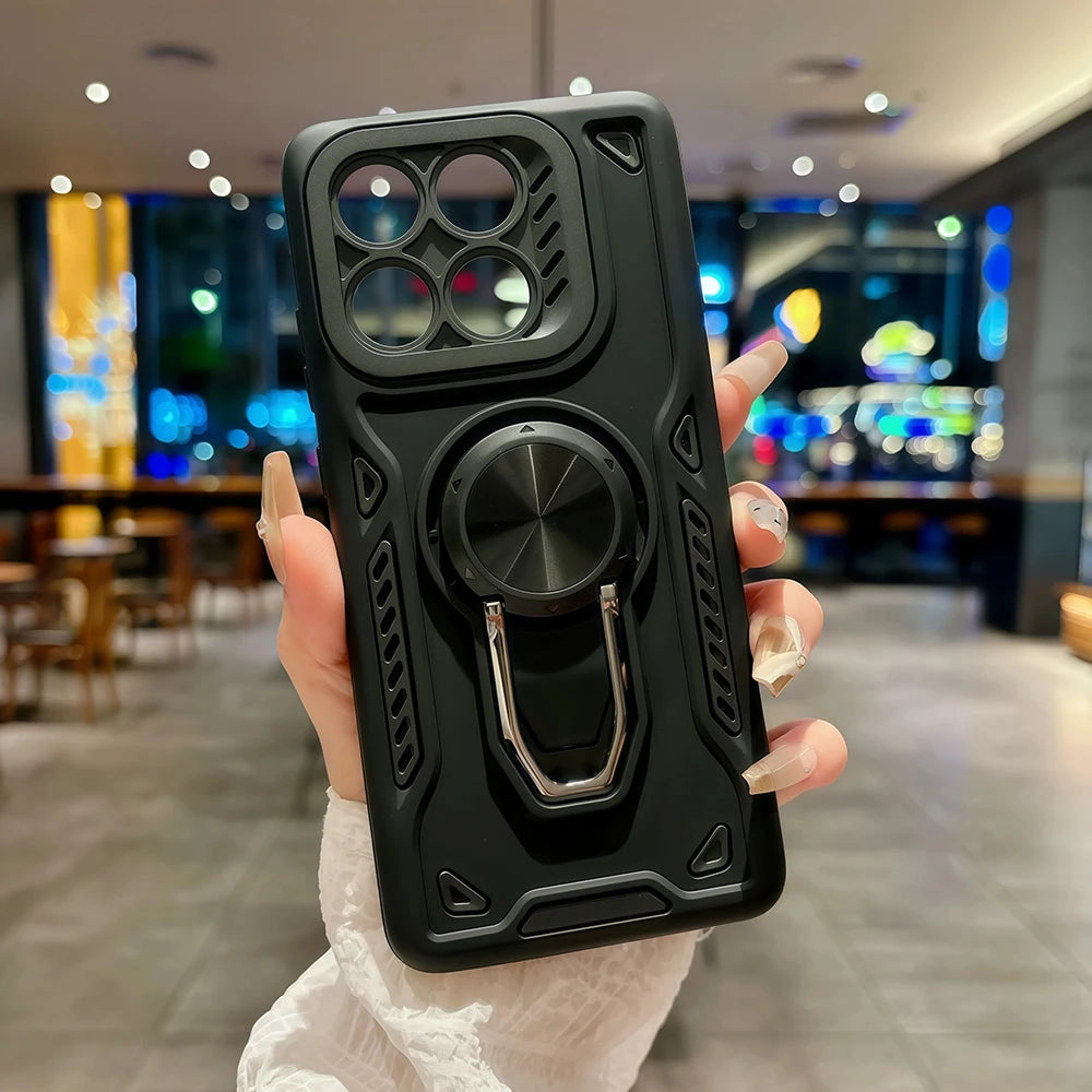 2 in1 360° Rotating Metal Ring Stand Holder Case for Motorola Moto Edge 60 70 60Pro G56 G86 G06 G67 Power Shockproof Armor Cover