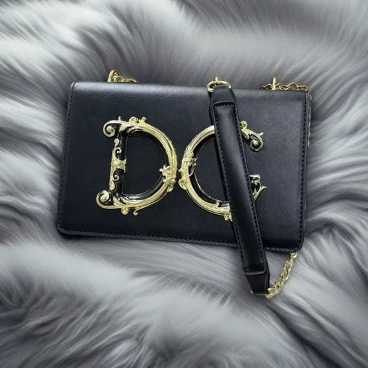 Trendy Letter Logo Chain Bag for Women 2025 - Cute Small Shoulder Sling Purse for Party, Date, Shopping - Black Fashion Handbag