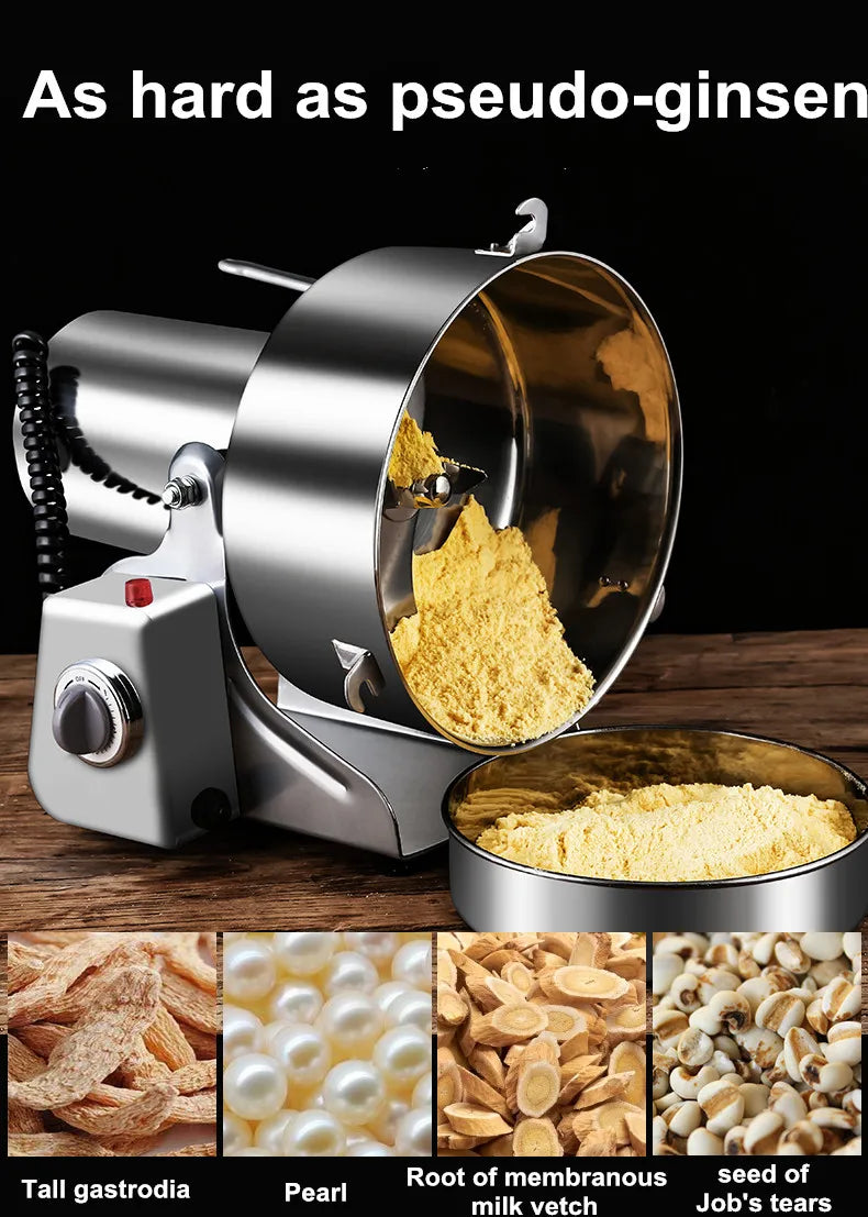 110V/220V 2500g Powder Machine Grinder Home Commercial Medicinal Herbs Cereals Spices Miscellaneous Grains Flour Grinder 4500W