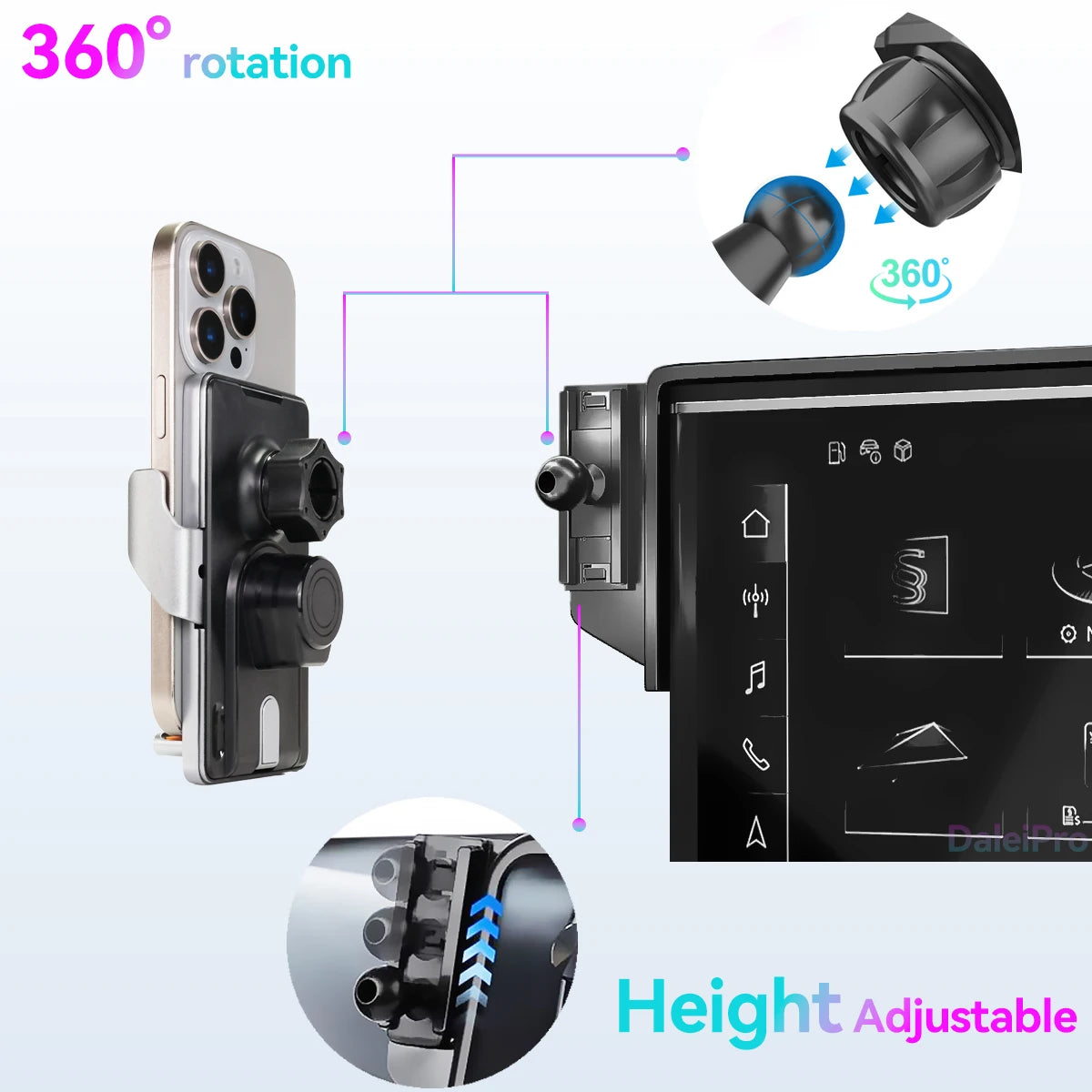 For Jaecoo J8 2024 2025 2026 Car Phone Holder Screen Fixed Clip Wireless Charger Phone Mount Qi Car Phone Charger Mounts Base