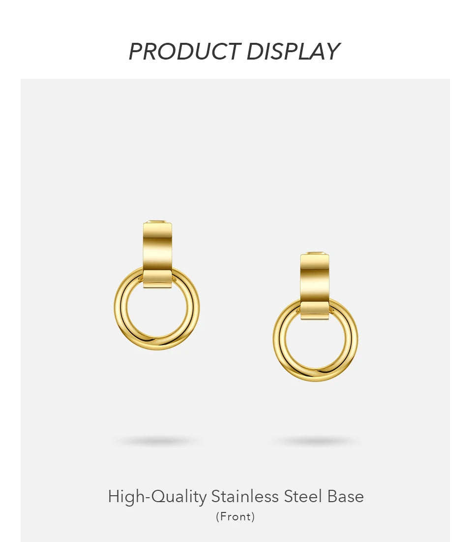 ENFASHION Curved C Circle Drop Earrings For Women Gold Color Stainless Steel Geometric Earings Fashion Jewelry 2020 Gifts E1183