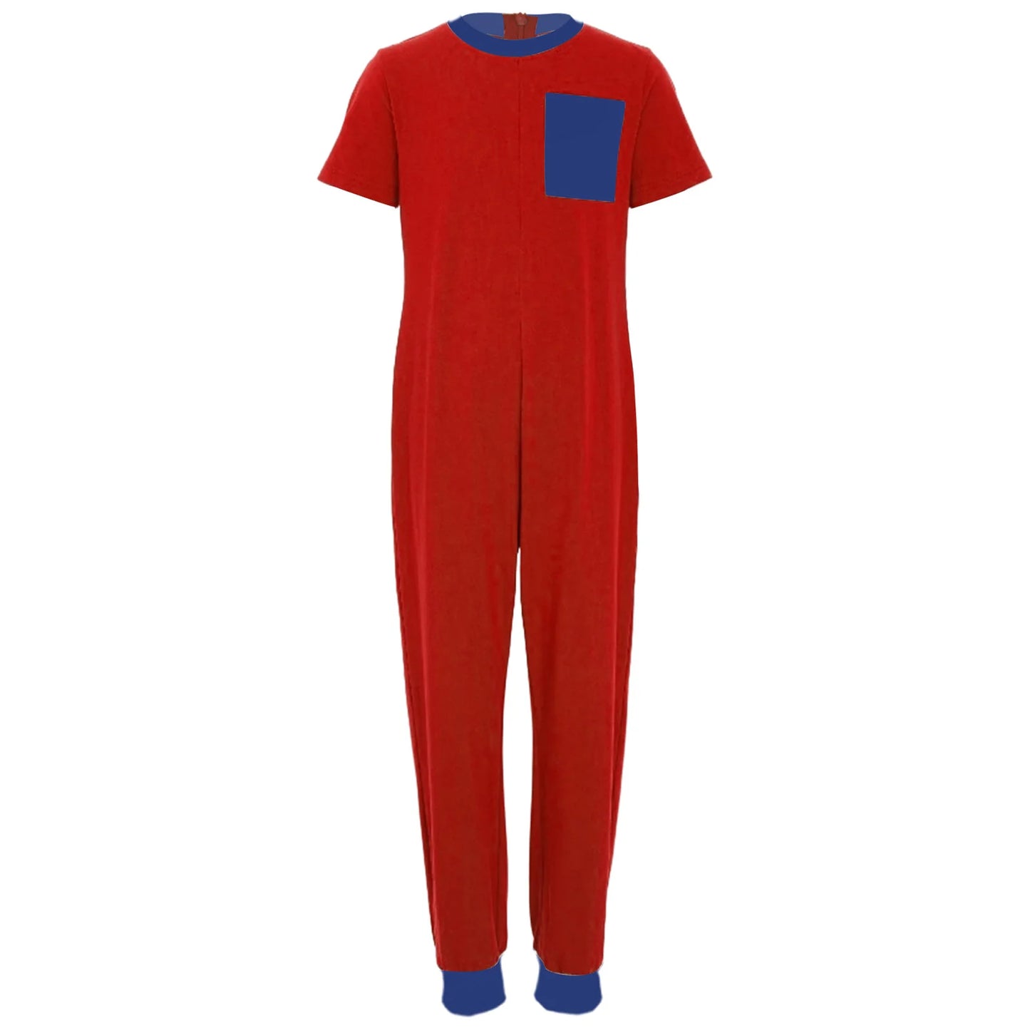 Kids Boys Girls Special Needs Adaptive Clothing Cotton Round Neck Short Sleeve Back Zipper Solid Color Full Body Jumpsuit Romper