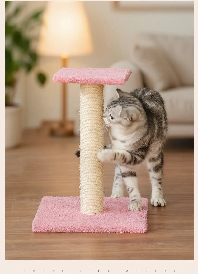 Agave Non-Shedding Cat Tree Vertical Scratching Post with Toy Self-Amusement Cat Toy Scratching Board for Cats