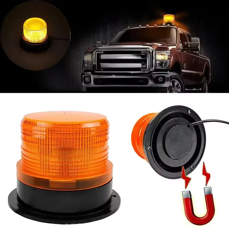 1/2pc Magnetic Flashing Yellow Emergency Lamp Safety Alert Light need AAA Battery Power for Outdoor Camping Road Safety Light