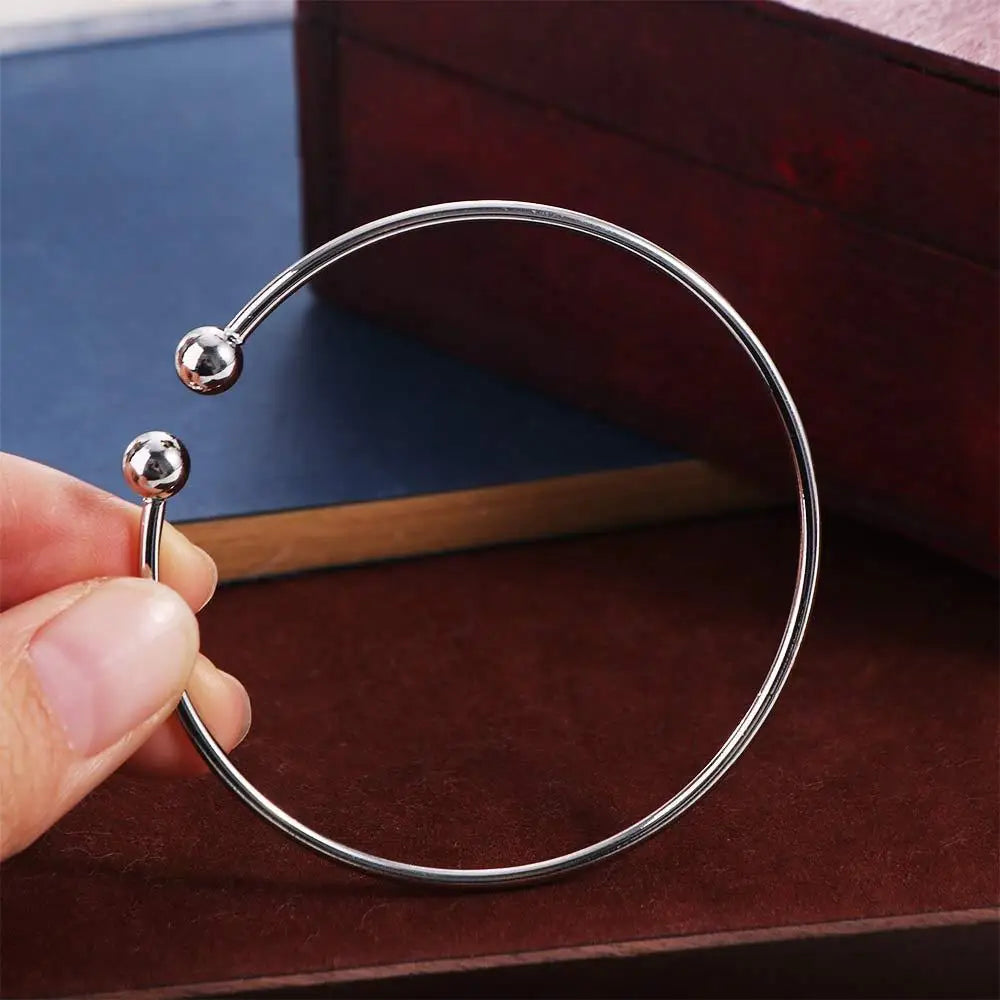 Classic Wholesale Silver Plated Bracelet Mens/Womens Fashion Jewelry Adjustable Bangles