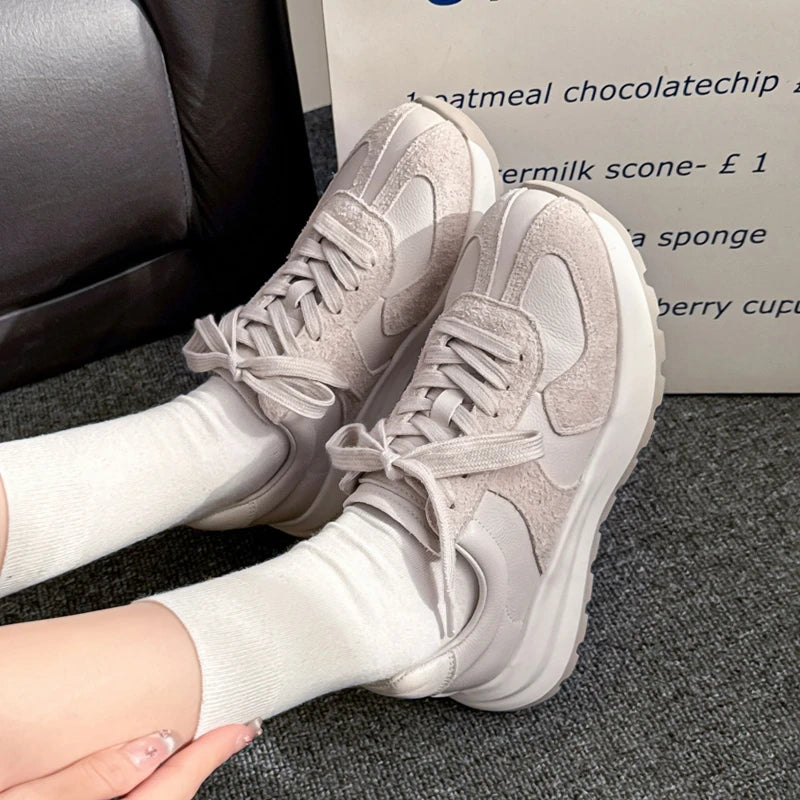 Women's Sneakers Shoes 2026 New Woven Non-slip Genuine Leather Sneakers For Women Large Size Breathable Casual Shoes Female
