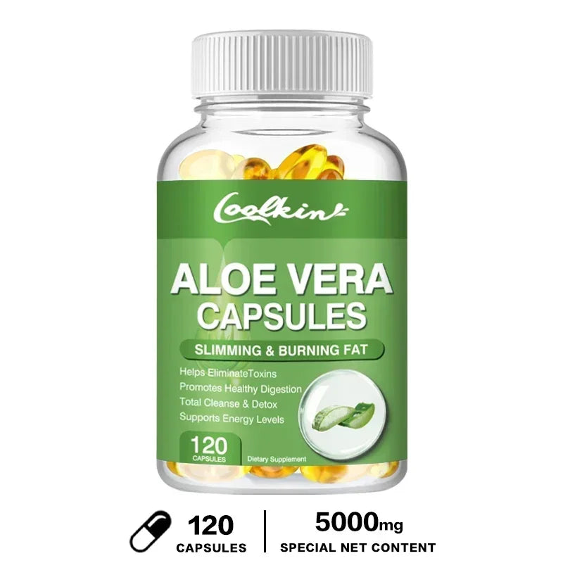 Aloe Vera Extract Capsules - Relieve Intestinal Constipation, Promote Digestion, Detoxify, Control Appetite, Burn Fat, Non-GMOSu