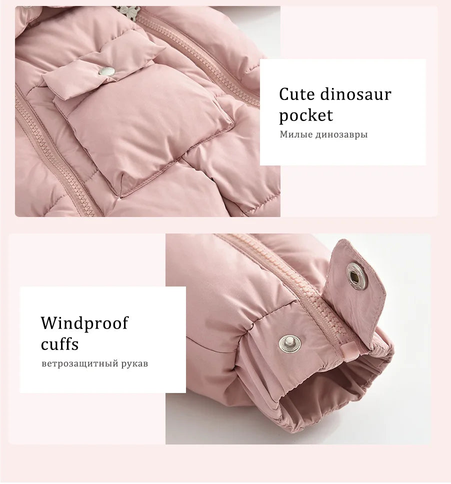 Ircomll Winter Baby Jumpsuit Thick Warm Infant Hooded Inside Fleece Jacket Newborn Boy Girl Coat Overalls Cotton Down Jacket