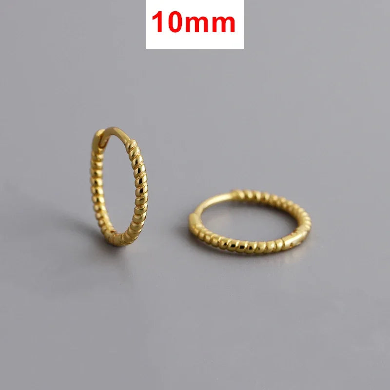 Real 925 Sterling Silver Twisted Rope Shape Hoop Earrings for Women Minimalist Fine Jewelry Light Luxury Accessories