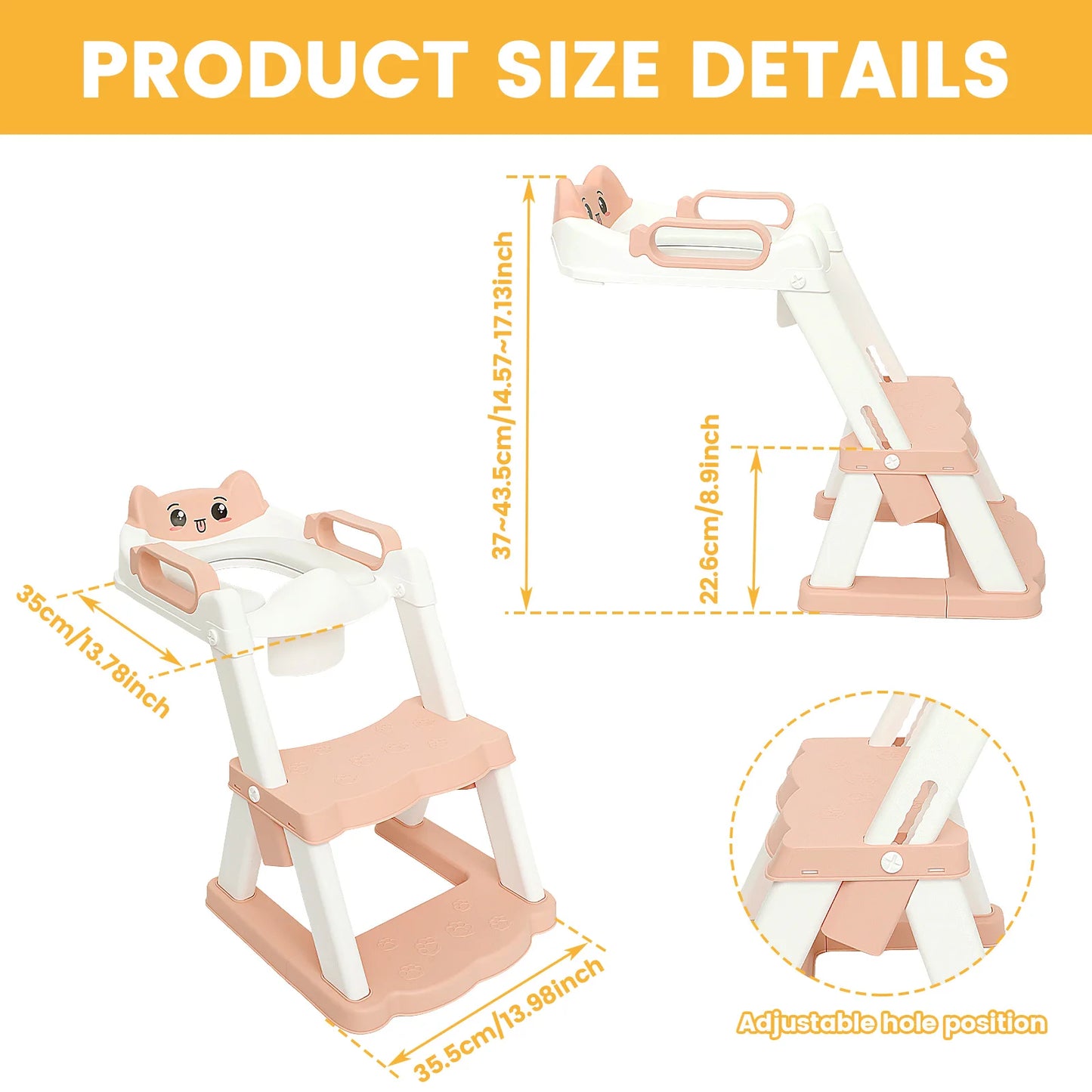New Foldable Children's Toilet Seat Portable Baby Potty Training Toilet Cushion Toddler Auxiliary Pot Step Stool Urinal