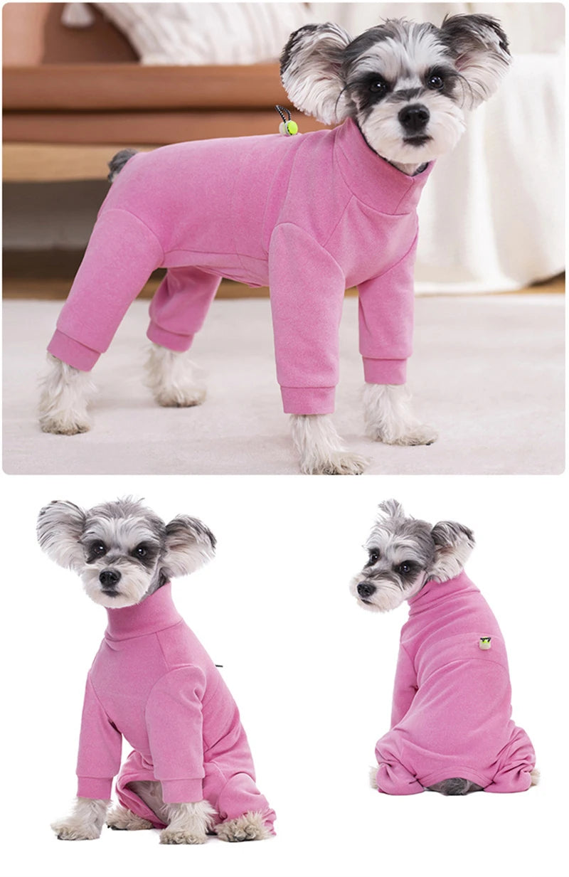 Hot Pink Purple Velvet Fabric Small Dog Clothes Autumn Winter Warm Coat Jumpsuit Adjustable Dog Clothes For Small Breeds Dogs