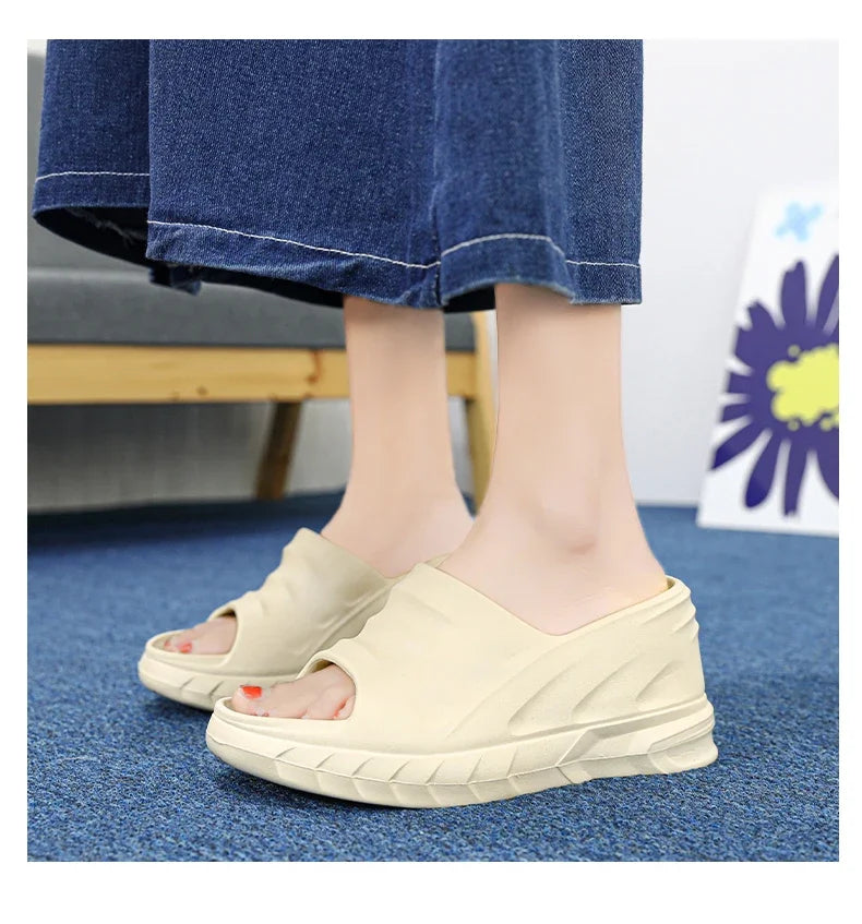 Outdoor Ladies Sandals Women Platform Flip Flops Slippers Height Increasing 8cm Summer Fashion Open Toe White Zapatos Mujer