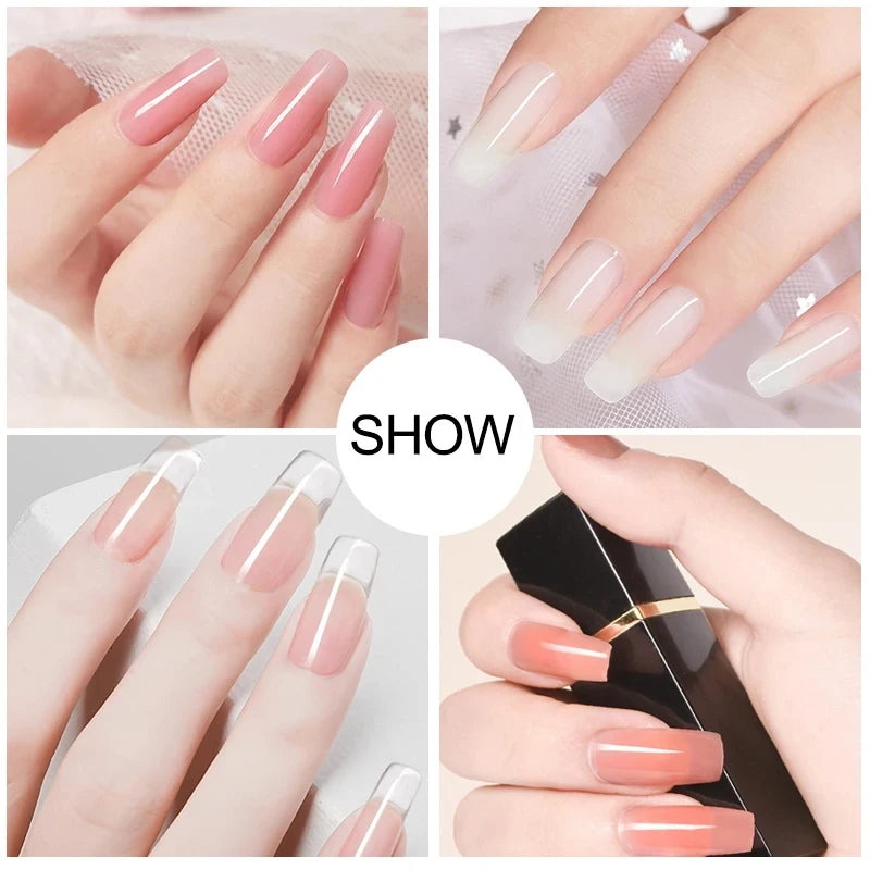Gel Nail Polish Set With UV Nail Lamp Poly Extension Nail Gel Kit Semi Permanent Gel Varnish Set Professional Nail Art Tools Kit